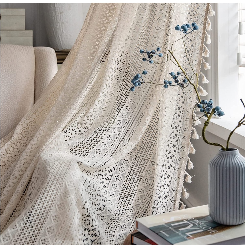 Boho 2 Panel Crochet Curtains